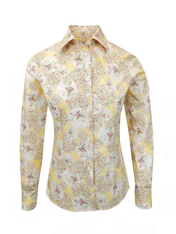 Yellow Red Floral Print Shirt