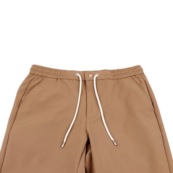 David WeJ Plain Drawstring Trouser - Beige