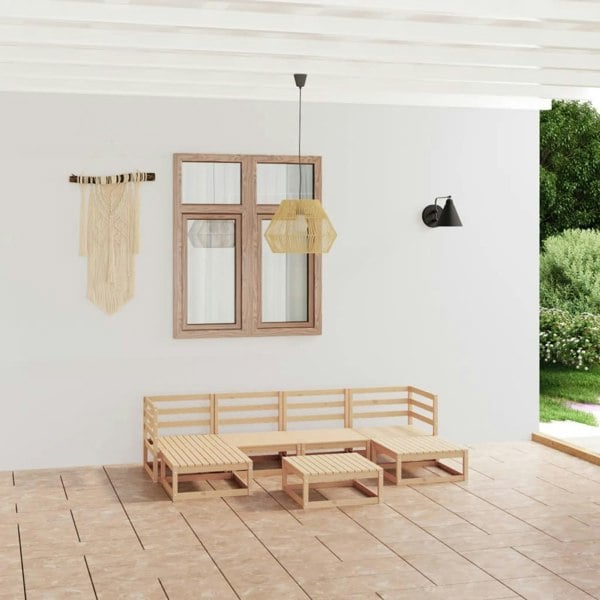 Berkfield 7 Piece Garden Lounge Set Solid Wood Pine
