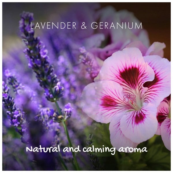 Lavender and geranium flowers