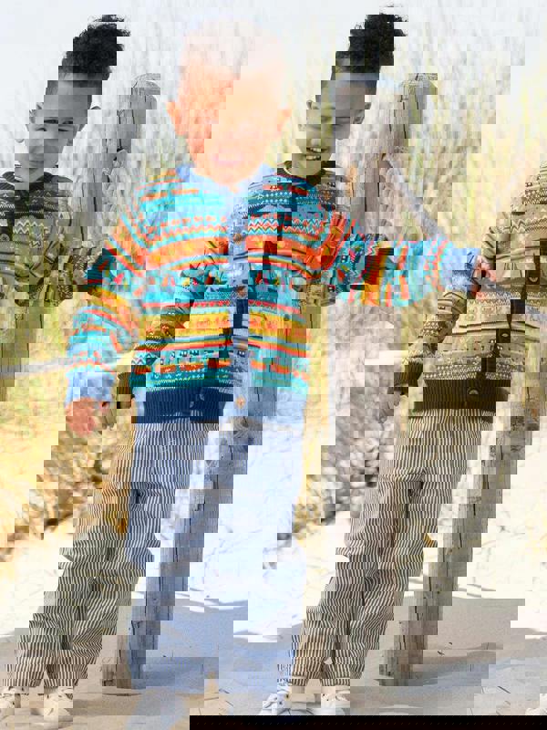 Kite Boys Organic Kaleidoscope Coastal Cardi