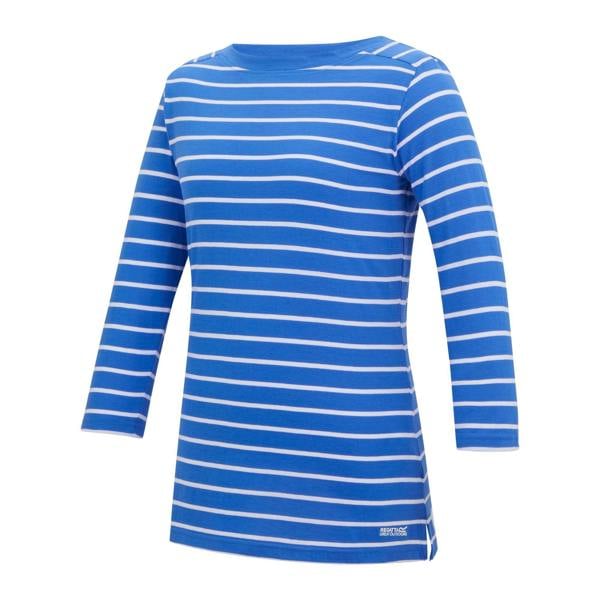 Regatta Womens/Ladies Baylette II Striped T-Shirt - Sonic Blue/White - 