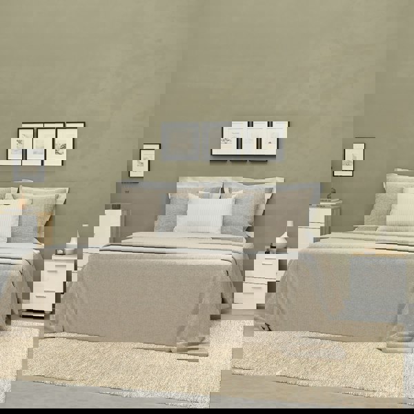 Furniture To Go Pepe Bedside 2 Drawers in Oak with White High Gloss