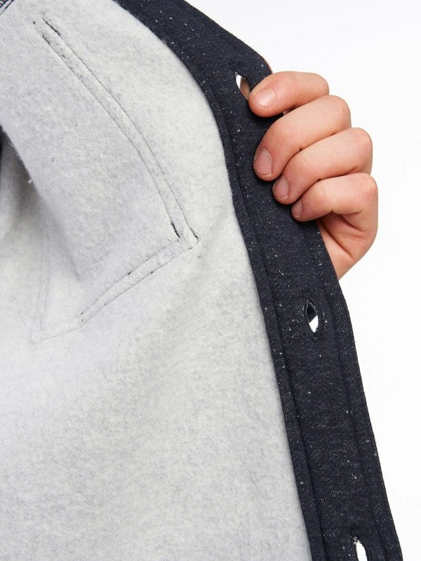 Crosshatch Dakari Fleece Overshirt Navy