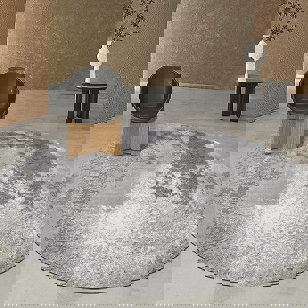 Grey and White Moon Rug, Various Styles Available-Rit Concept-Rit Concept