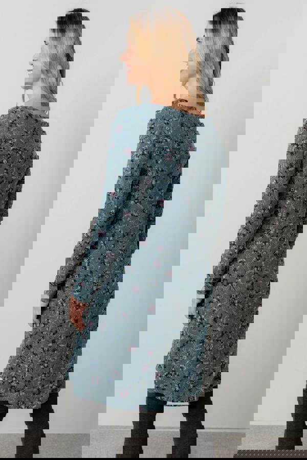 Lily & Me Helen Floral Shift Dress Sea Mist