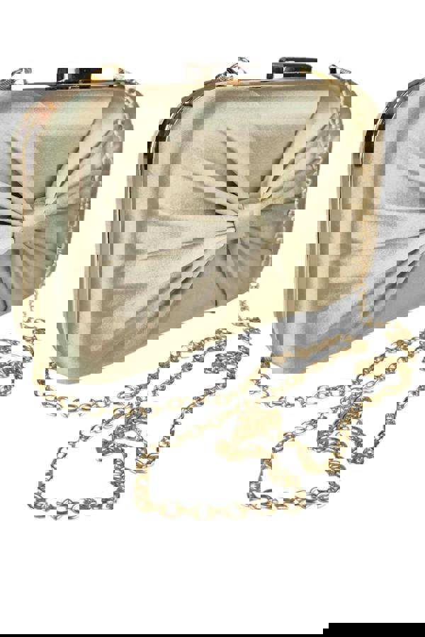 Paulo Due Bow Satin Clutch Bag