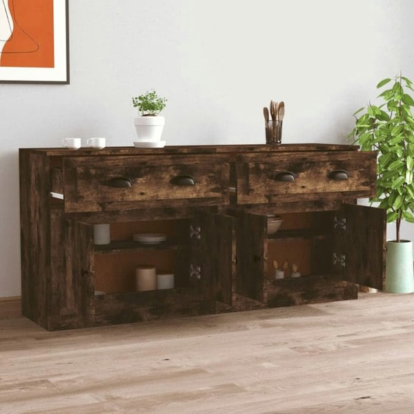 Berkfield Sideboards 2 pcs Smoked Oak Engineered Wood