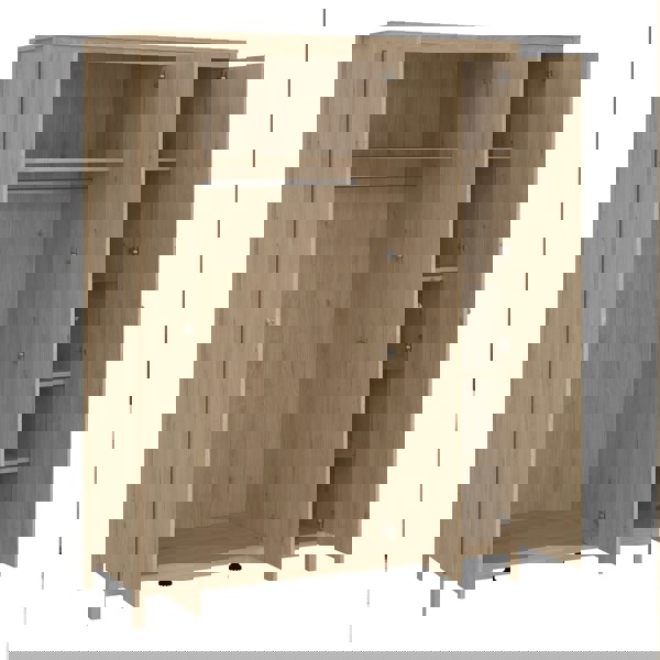 Furniture To Go Madrid Wardrobe with 3 Doors in Jackson Hickory Oak