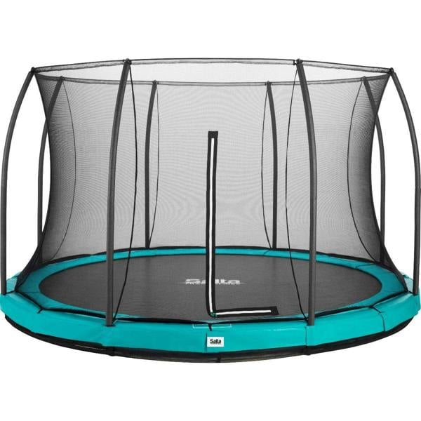 14ft Salta Green Comfort Edition InGround Round Trampoline with Enclosure (5398G)B