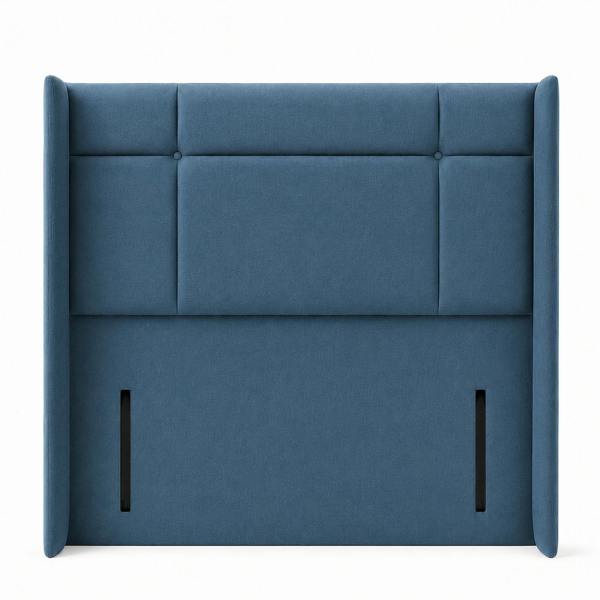 Great British Beds Digley Winged Headboard - Blue Plush