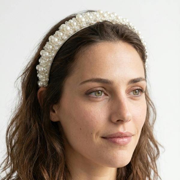 Gold Trip Pearl & Bead Padded Headband