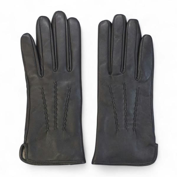 Infinity Leather Womens Italian Leather Winter Stitch Line Design Soft Wool Lining Gloves - L-GLV-301