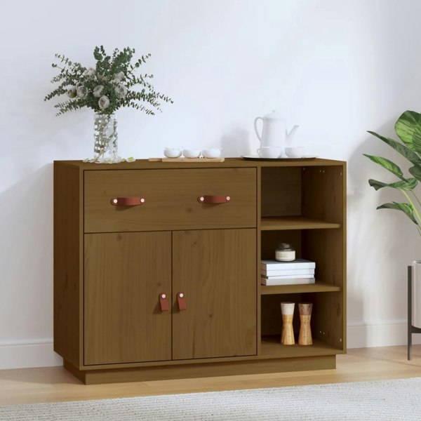 Berkfield Sideboard Honey Brown 98.5x40x75 cm Solid Wood Pine