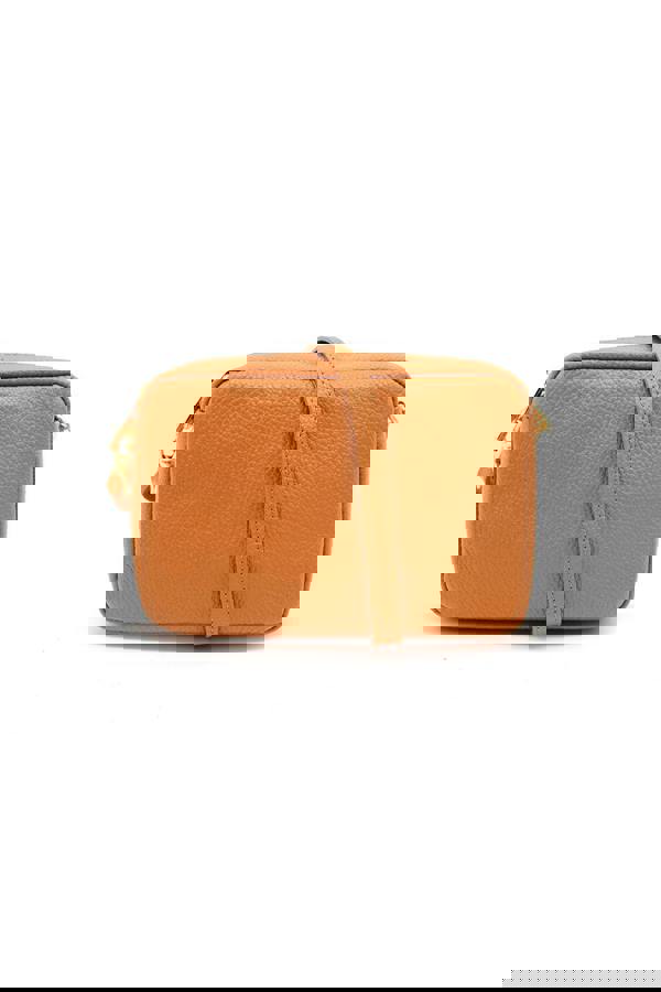 Pluspup Italian Genuine Leather Crossbody Bag with Double Zipper Compartments