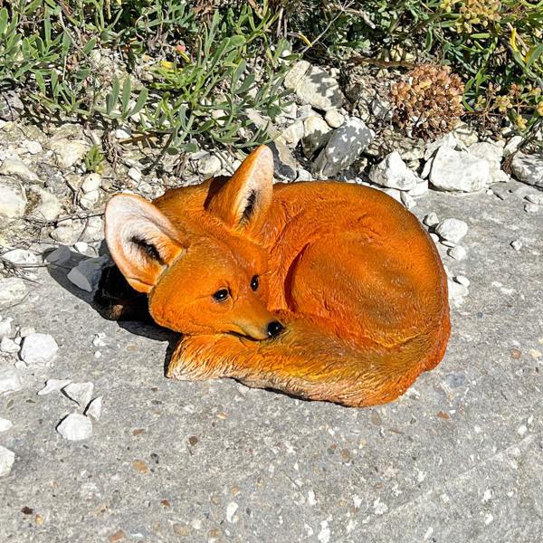 Ferncrest Trading Realistic Laying Red Fox Garden Animal Ornament