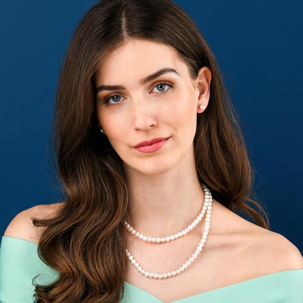 namana 16-inch Long Freshwater Pearl Necklace in 925 Sterling Silver for Women