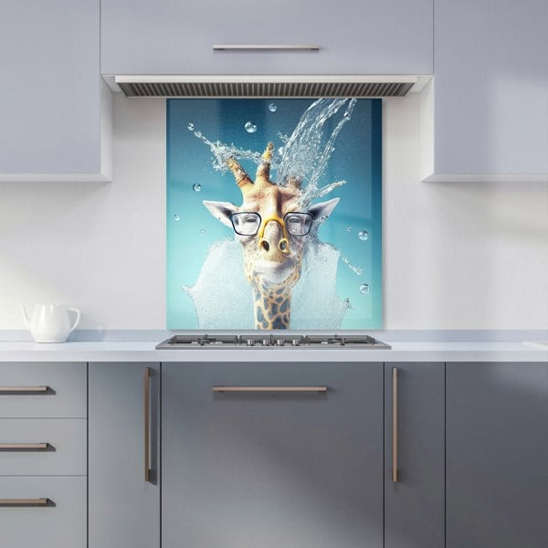 Warren Reed - Designer Giraffe With Glasses Splashart Kitchen Splashback