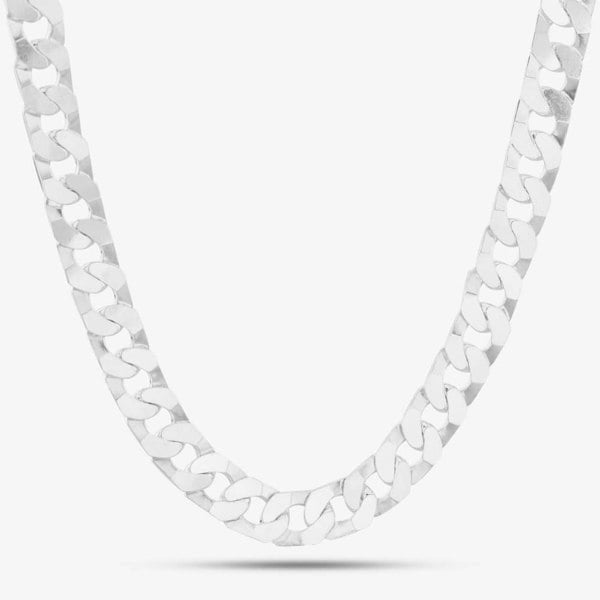 T. H. Baker Sterling Silver 22 Inch Flat Square Heavy Curb Necklace 8.13.7026