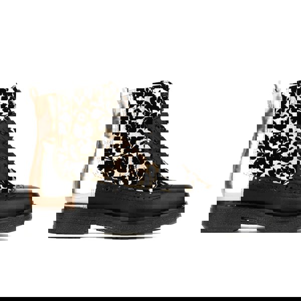 Embassy London Hatter - Black Rose Gold - Women's Italian leather higher ankle boot with rubber sole