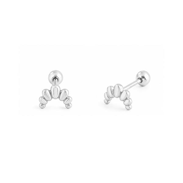 Spero London Sterling Silver Croissant Earrings