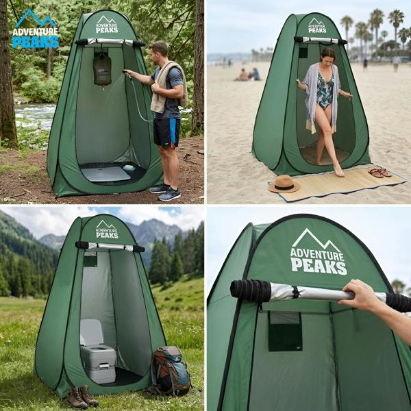 ADVENTURE PEAKS Pop up Changing Tent – Portable Toilet Tent Waterproof Privacy Shelter, Pop Up Changing Tent For Camping, Travel, Beach & Hiking