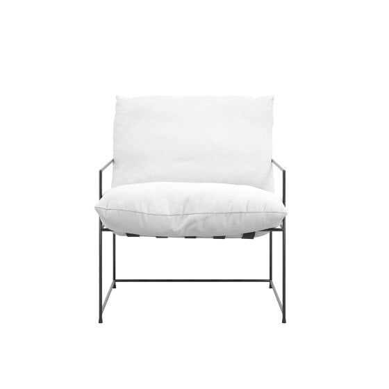 Wyld Haus Drogheda White Accent Chair Metal Frame