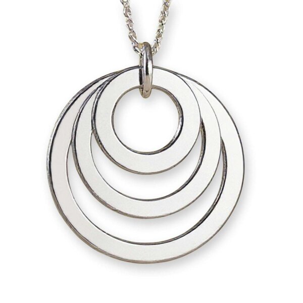 Christopher James of London Sterling Silver Triple Disc Personalised Family Circle Necklace