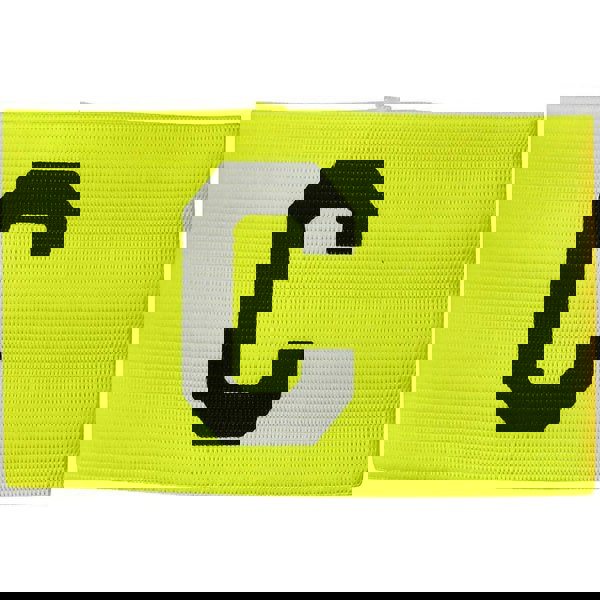 Junior Captains Armband - FLUO YELLOW - Football Rugby Sports Arm Bands Big C