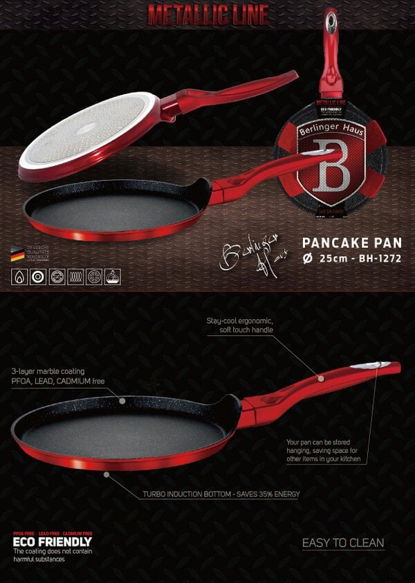 Berlinger Haus Crepe Pan 25 cm Berlinger Haus BH1272 Burgundy