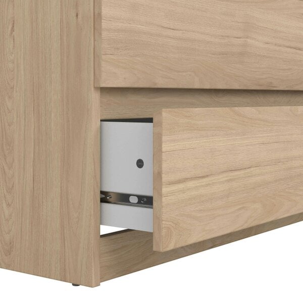 Wyld Haus Budapest Tall Natural Oak Effect Wooden Chest 5 Drawers