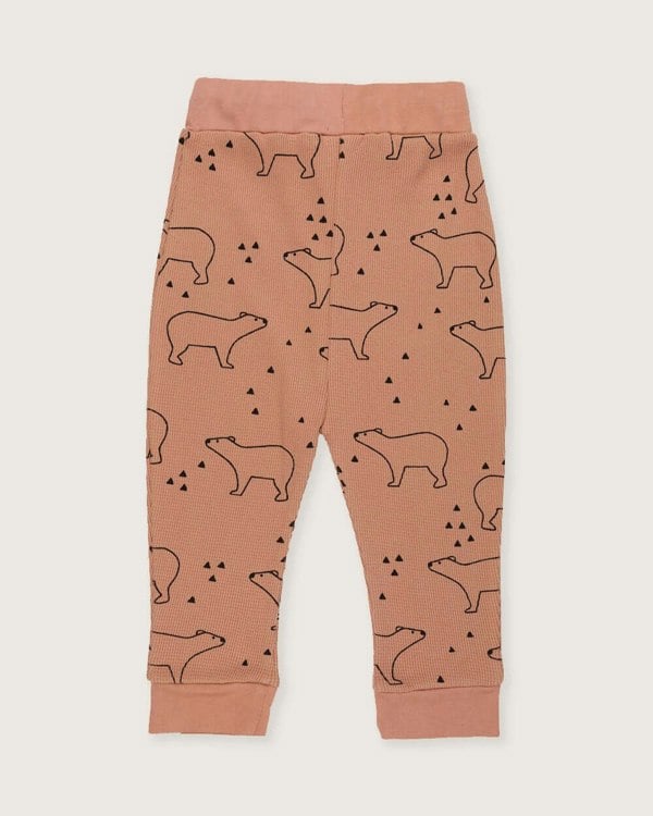 organic cotton Orange Sketch Bear Print Joggers - image 5