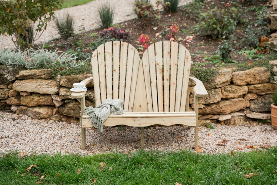 Outdoor Living Double Adirondack relax garden bench