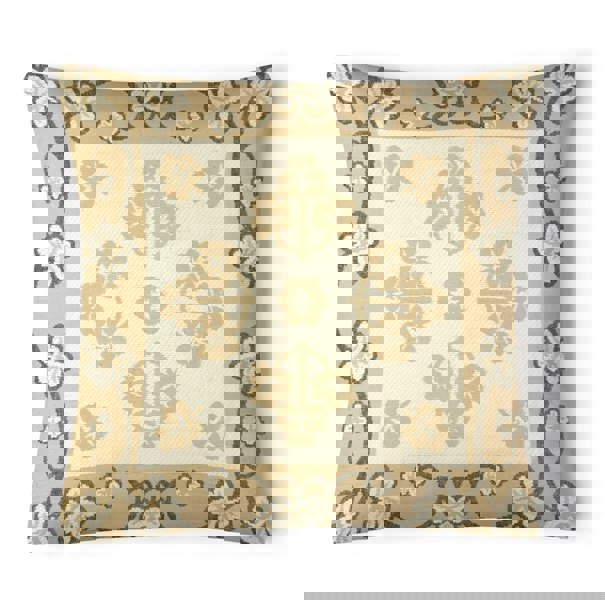Velosso Chenille Floral Woven Detail Cushion - 43cm x 43cm