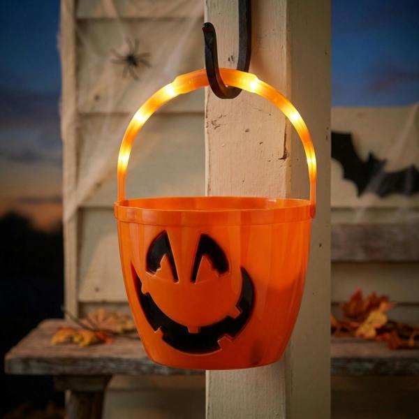 Garden Greatness Halloween Pumpkin Bucket with Light Up Handle