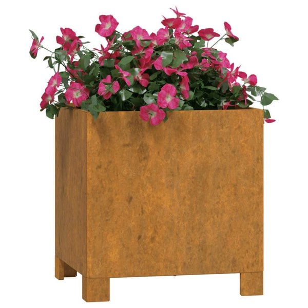 Berkfield Planters with Legs 2 pcs Rusty 32x30x33 cm Corten Steel