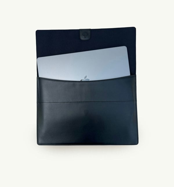 Apatchy London Leather Laptop 13-14 inch Sleeve - Black