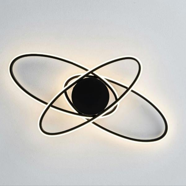 Pagazzi Lighting Astra 3 Light Black LED Semi Flush Ceiling Light