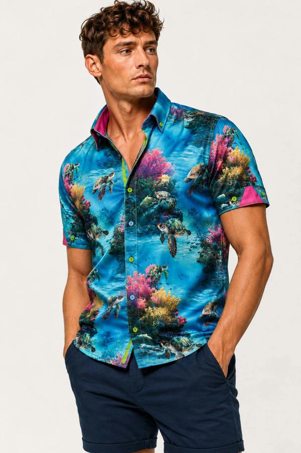CLS2637 Blue Turtles - Claudio Lugli Shirts