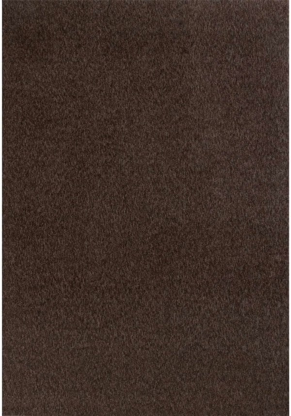 Brown Low Pile Area Rug Plain Design