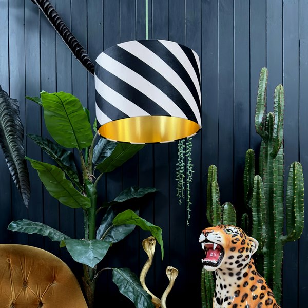 love frankie Helter skelter lampshade in liquorice with gold lining