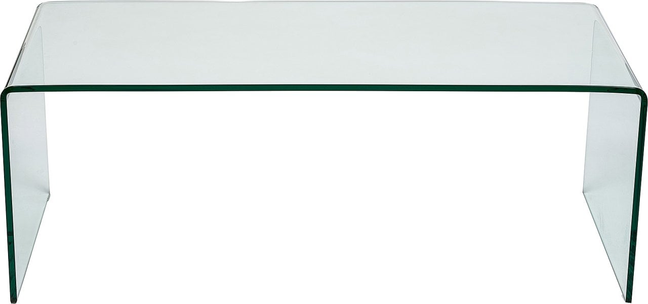 That's Furniture Nova Curved Clear Glass Coffee Table for Living Room