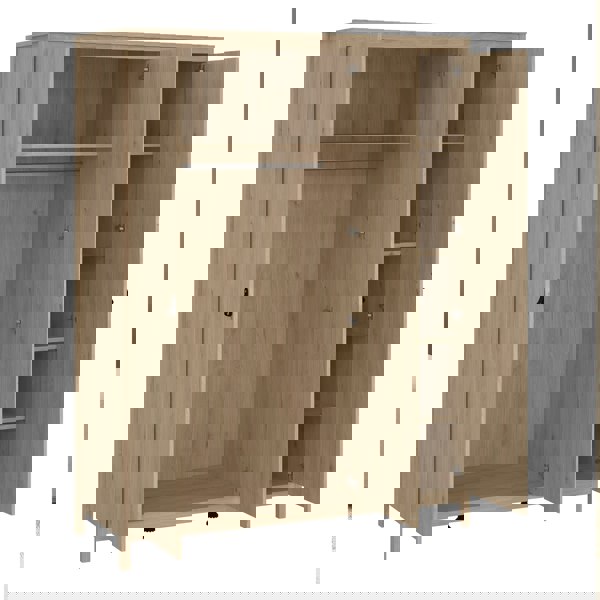 Furniture To Go Barcelona Wardrobe with 3 Doors in Jackson Hickory Oak