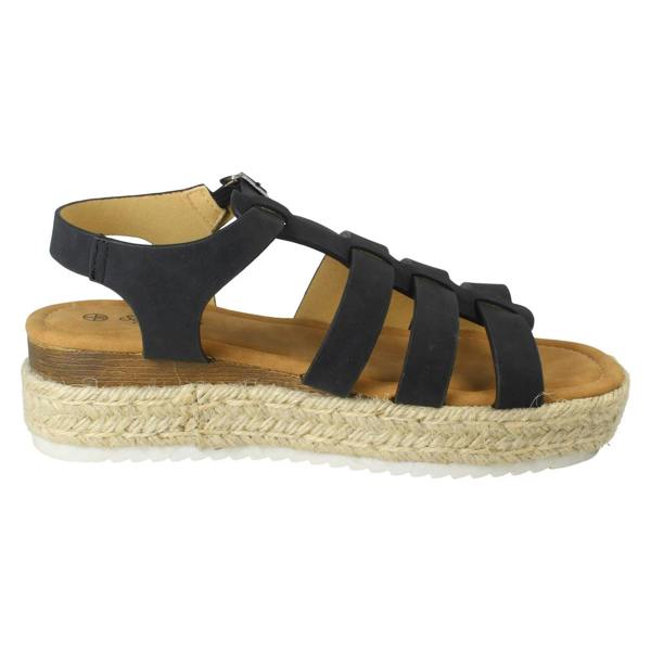 Savannah Ladies Savannah Buckle Ankle Strap Wedge Sandals F12097