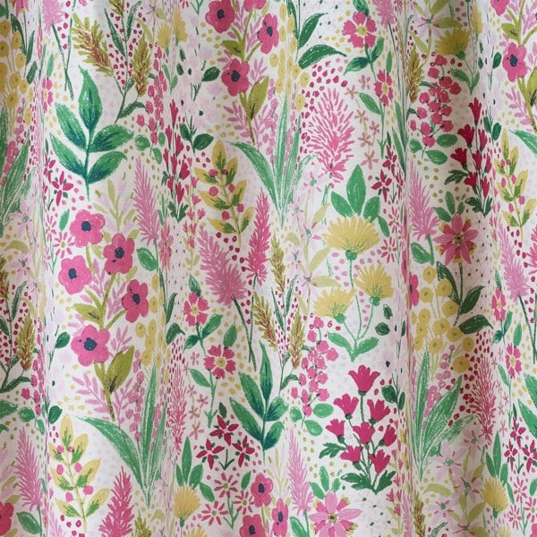 Catherine Lansfield Tilly Floral Pink Fully Lined Ready Made Eyelet Curtains