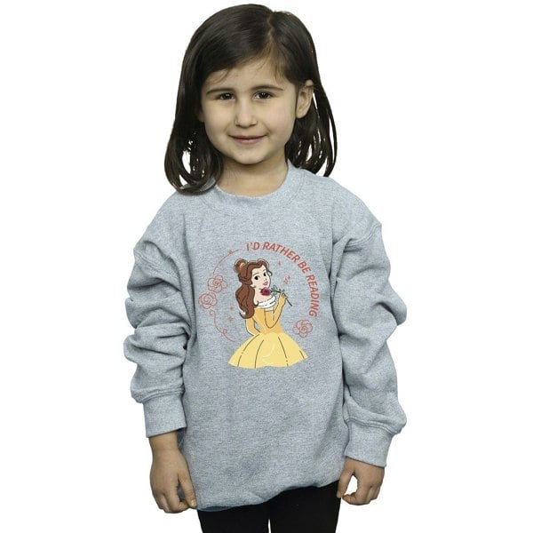 Disney Girls Beauty And The Beast I´d Rather Be Reading Sweatshirt - Sports Grey