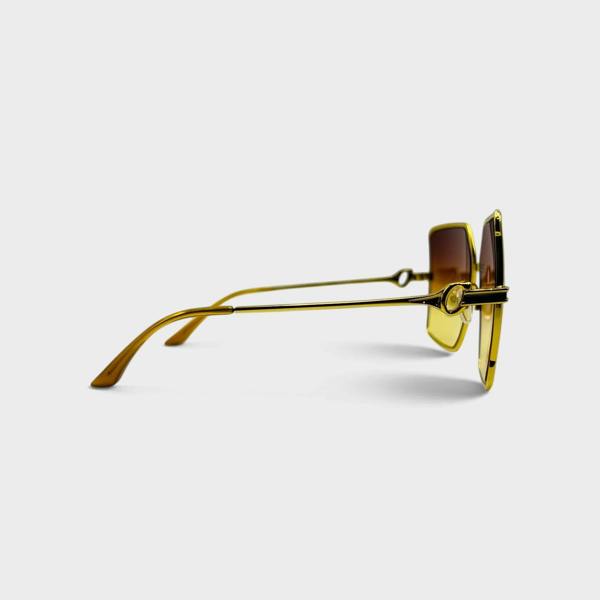 Casablanca Stainless Steel Square Sunglasses Gold Silver Orange Sunset Gradient