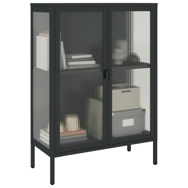 Berkfield Sideboard Black 75x35x105 cm Glass and Steel