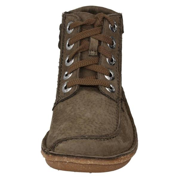 Clarks Ladies Clarks Lace Up Casual Ankle Boots Funny Cedar