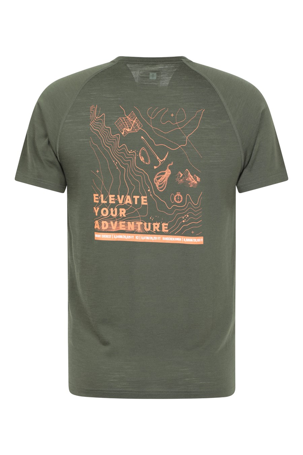 Mountain Warehouse Mens Quest Merino Blend T-Shirt - Green